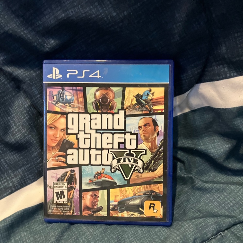 Grand Theft Auto V (PS4) Video Game - Blue Case
